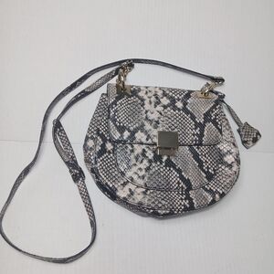 Aldo Black and Gray Snakeskin Crossbody Bag